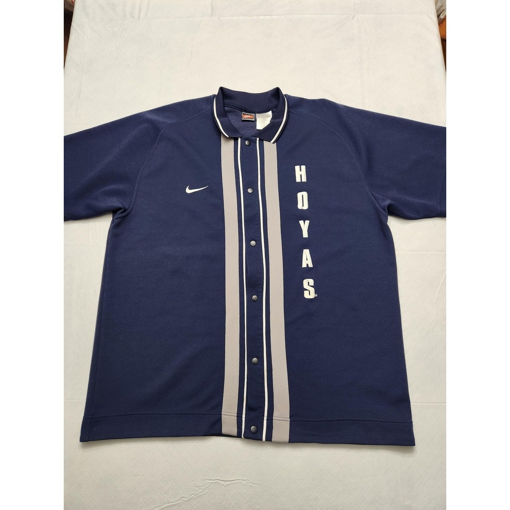 Vintage Georgetown Hoyas‎ Jersey Mens XL Blue NCAA Basketball Nike Button Front